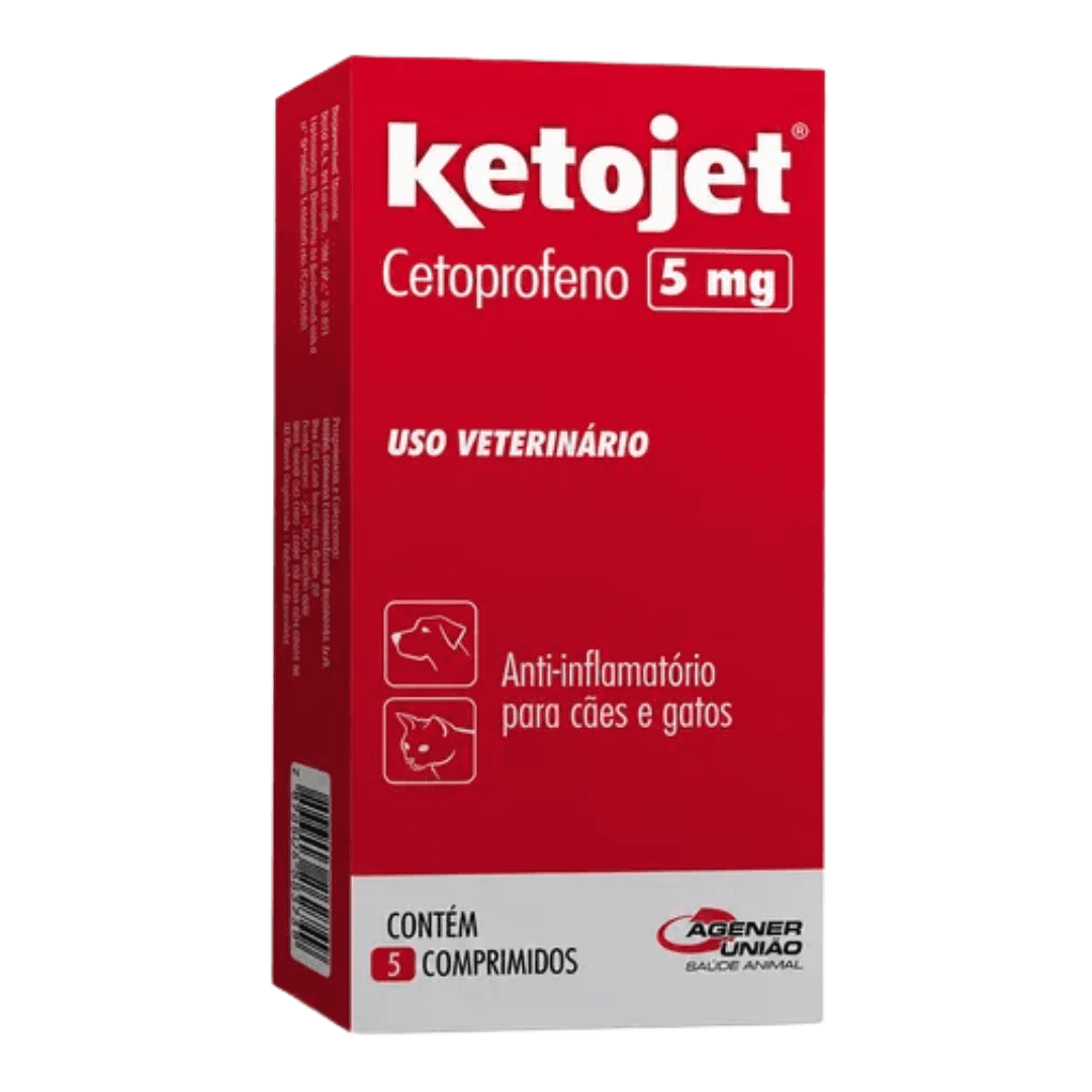 Ketojet 5mg Com 5 Comprimidos Para Cães-Gatos - Agener União