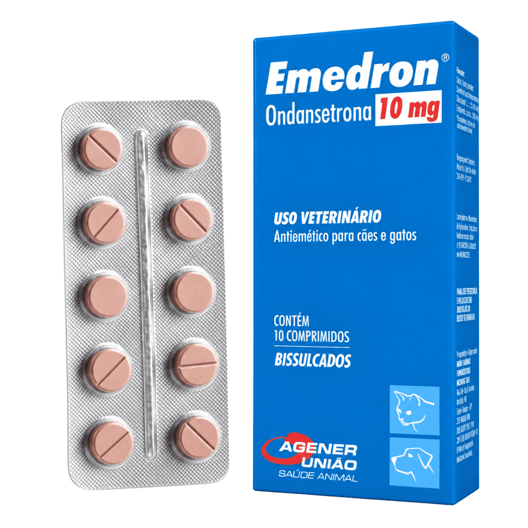 Emedron 10mg 10 Comp Antiemético P/ Cães-Gatos  Agener União