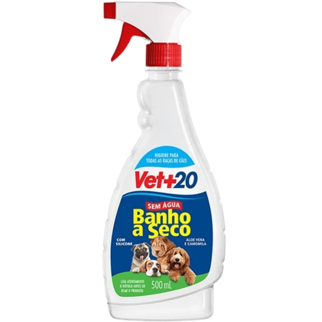 Banho a Seco Para Cães Com Aloe Vera e Camomila 500ml Vet+20