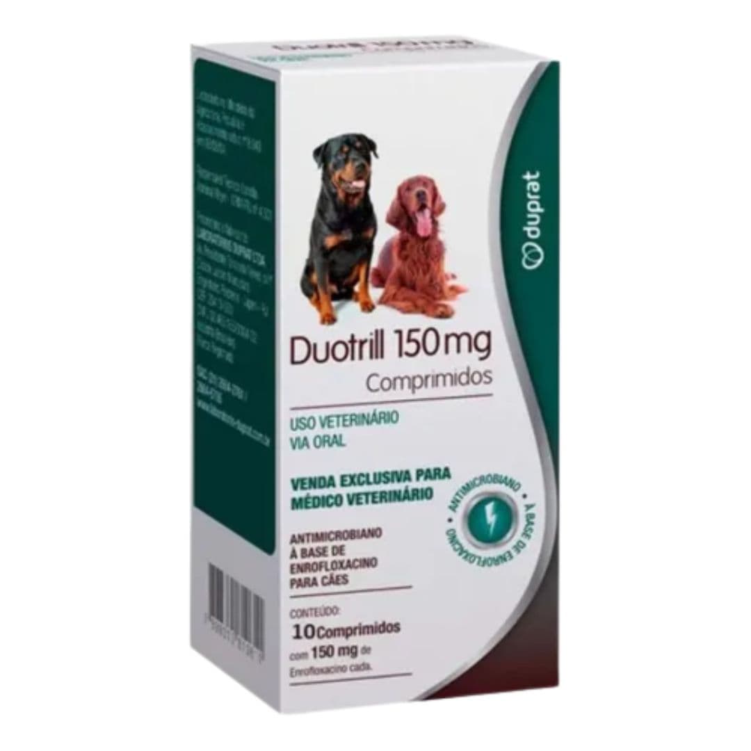 Antimicrobiano Duotrill 150mg Com 10 Comp Para Cães - Duprat