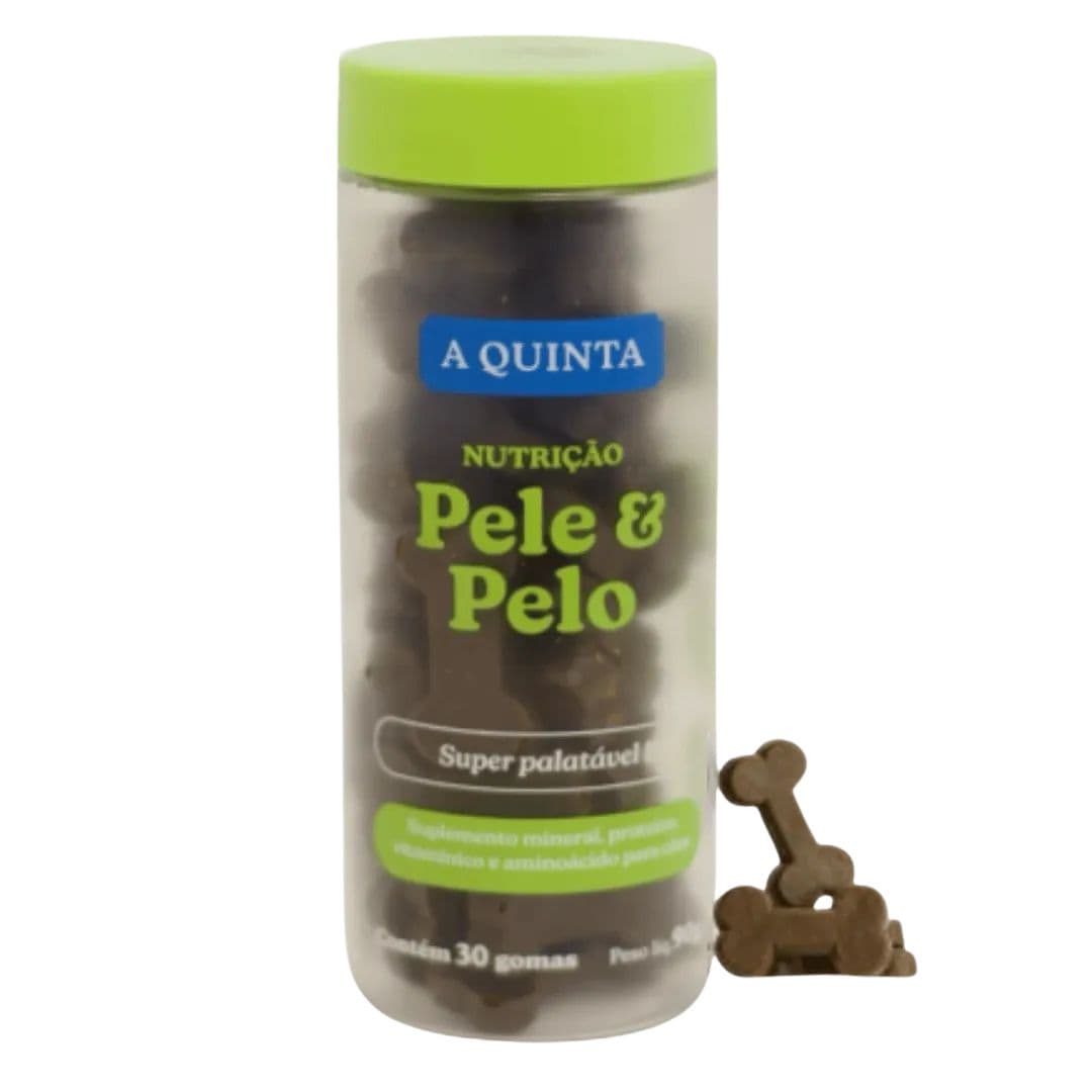 Suplemento P/ Cães Pele & Pelo 90g C/ 30 Gomas - A Quinta