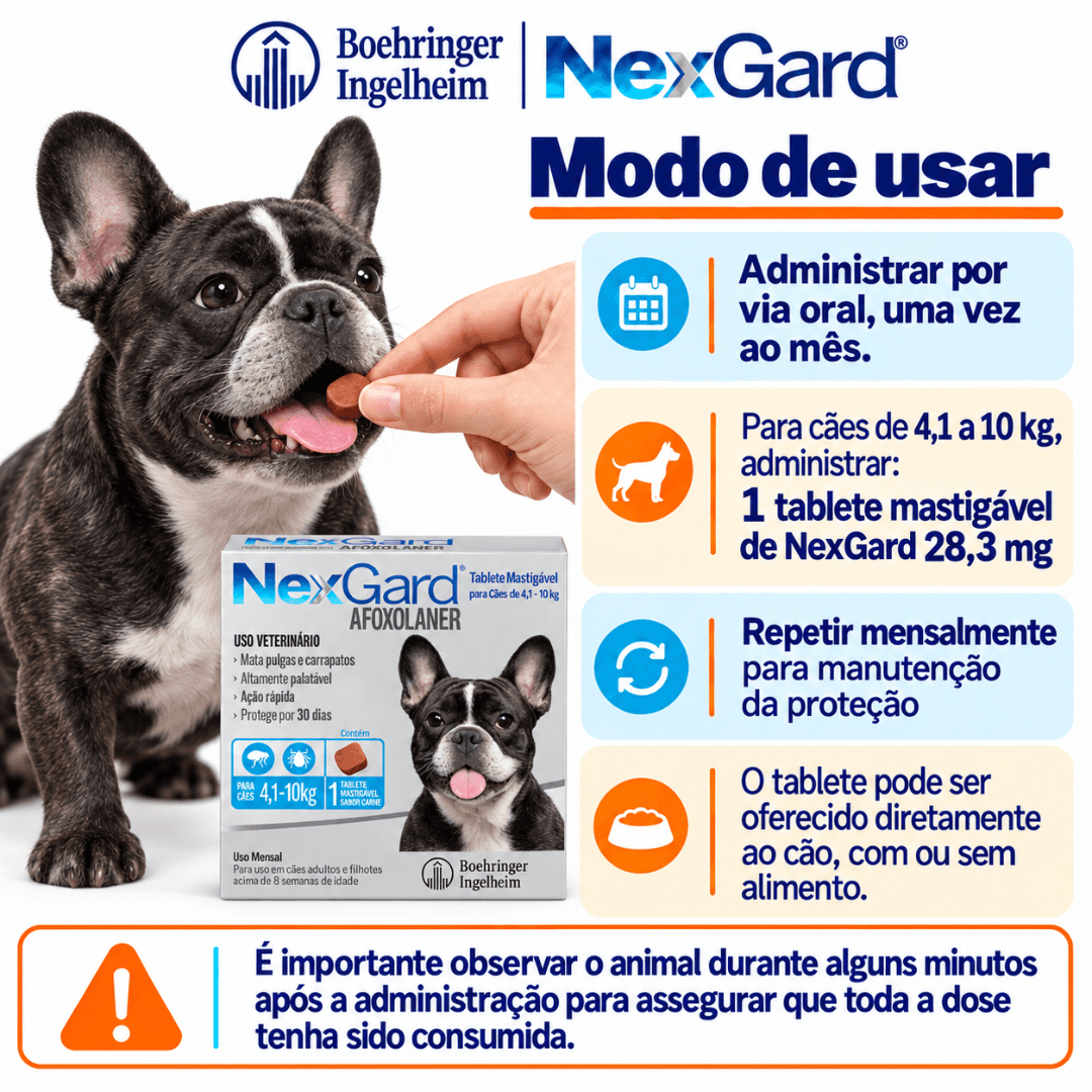 Antipulgas P/ Cães Nexgard 4,1kg-10kg 1 Tablete - Boehringer