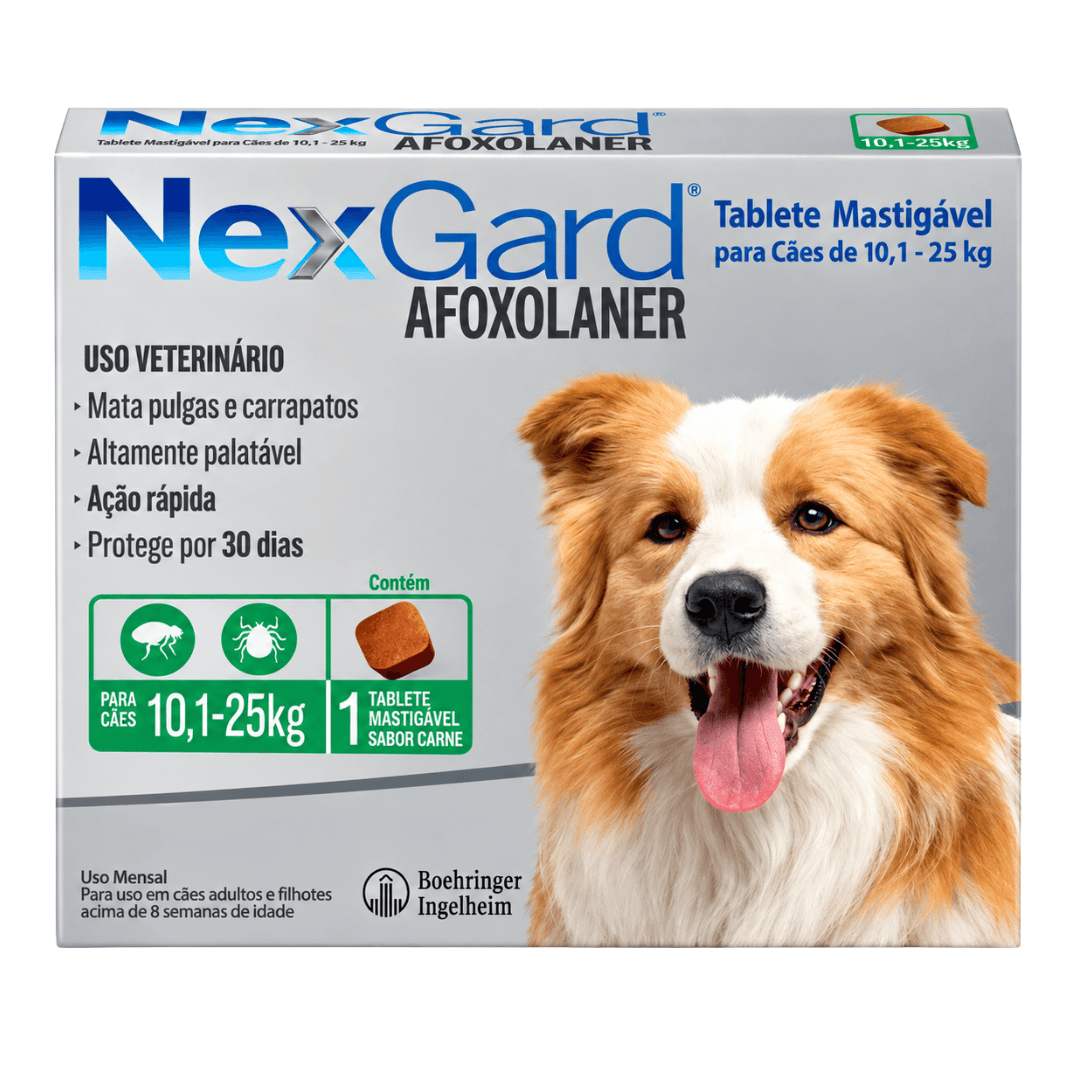 Antipulgas P/ Cães Nexgard 10,1kg-25kg 1 Tablete Boehringer