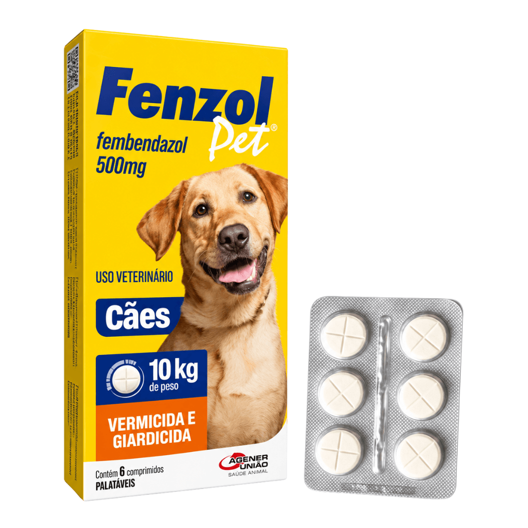 Vermífugo Para Cães Fenzol Pet 500mg C/ 6 Comp Agener União