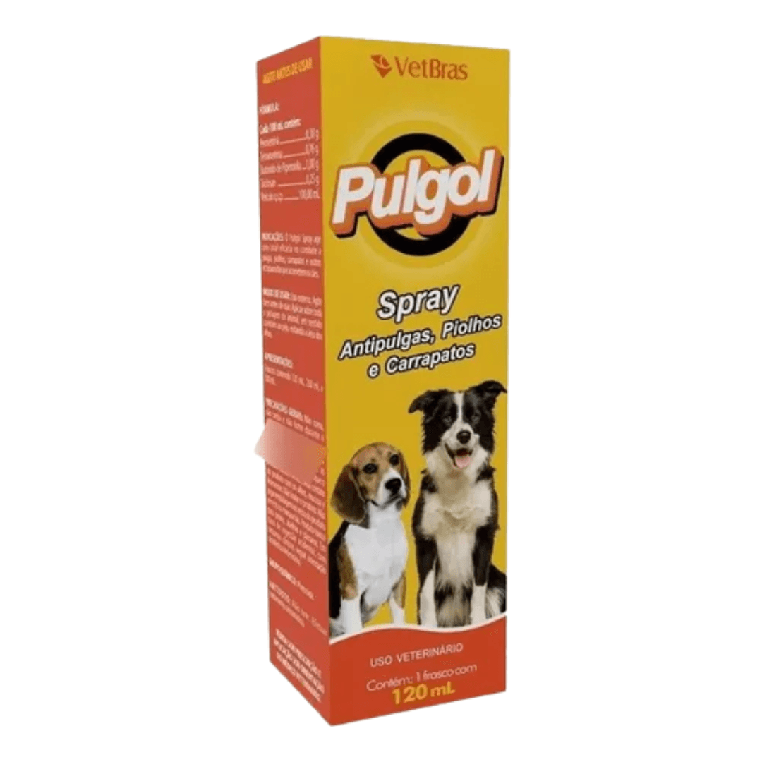 Spray Antipulgas-Carrapatos Cães Pulgol 120ml Vetbras
