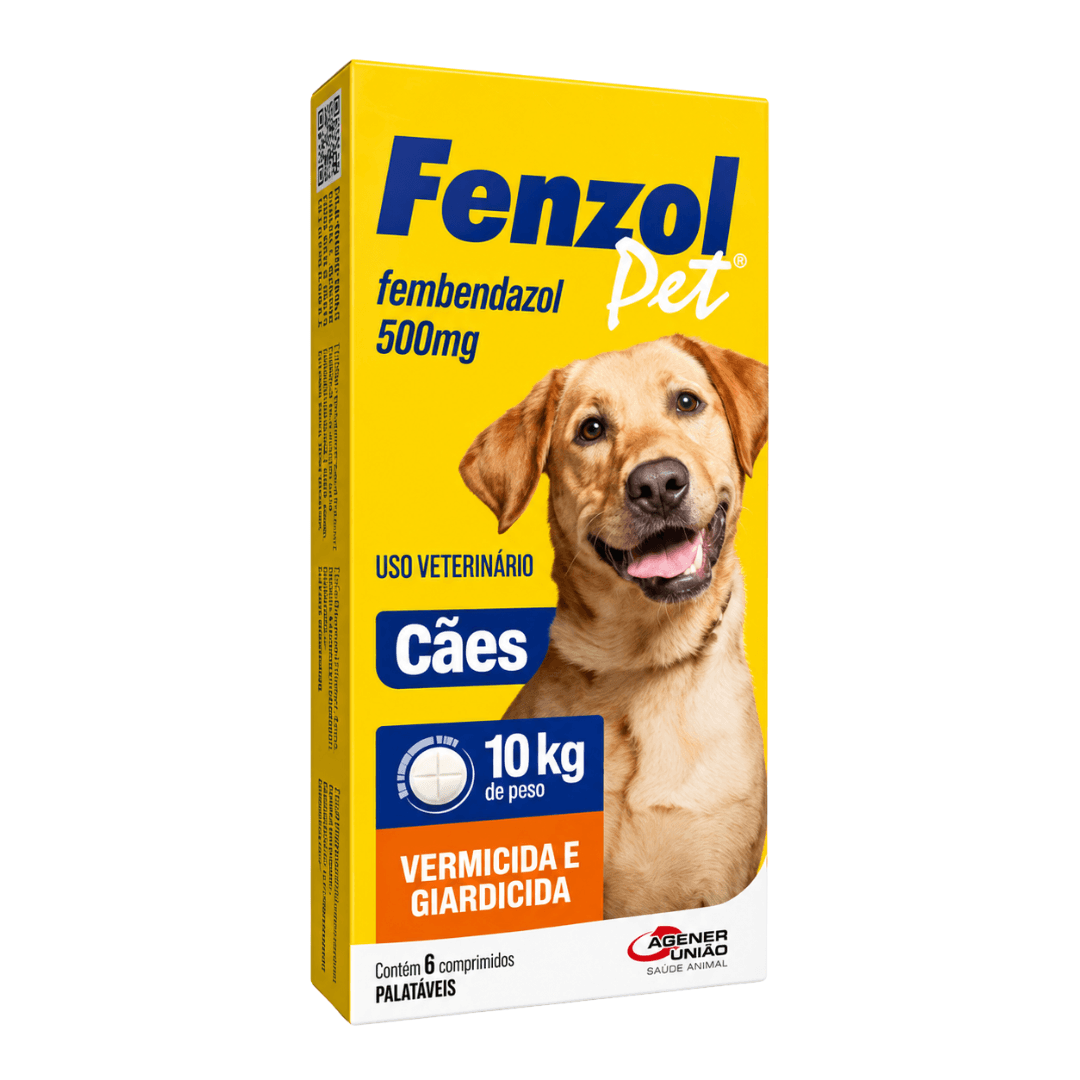 Vermífugo Para Cães Fenzol Pet 500mg C/ 6 Comp Agener União