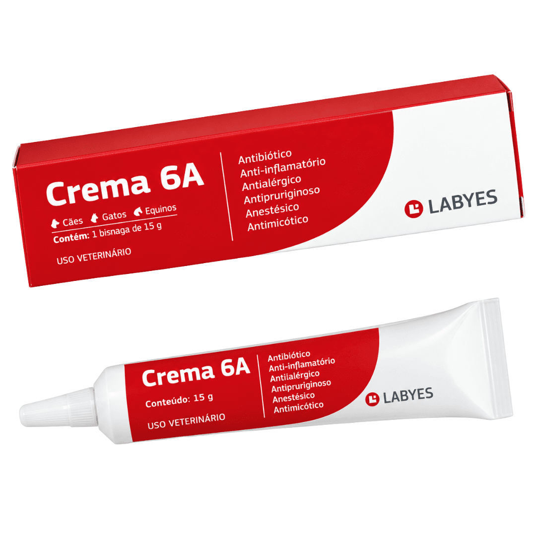Pomada 6 Em 1 P/ Cães-Gatos-Equinos Crema 6A 15g - Labyes