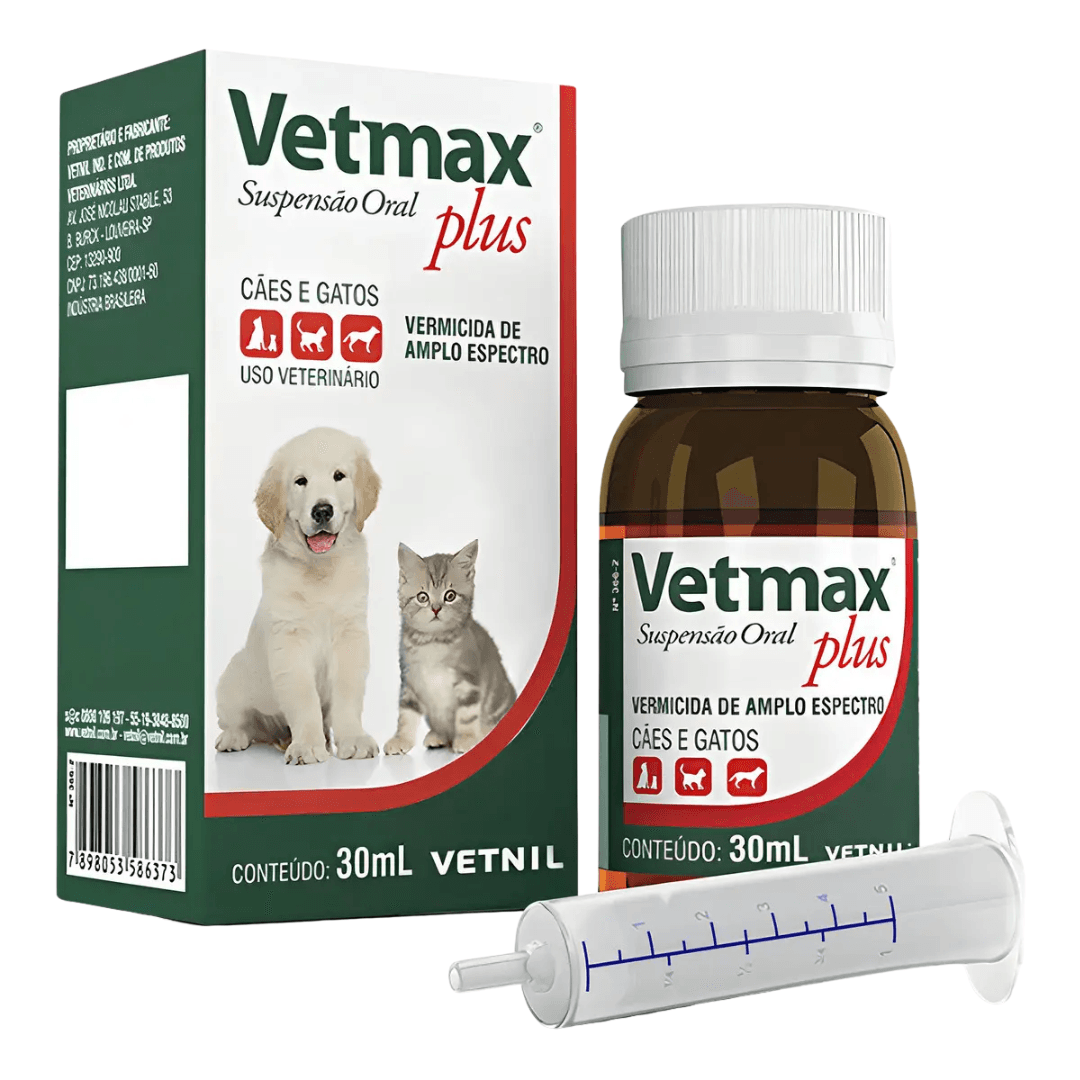 Vermífugo P/ Cães-Gatos Vetmax Plus Suspensão Oral - Vetnil