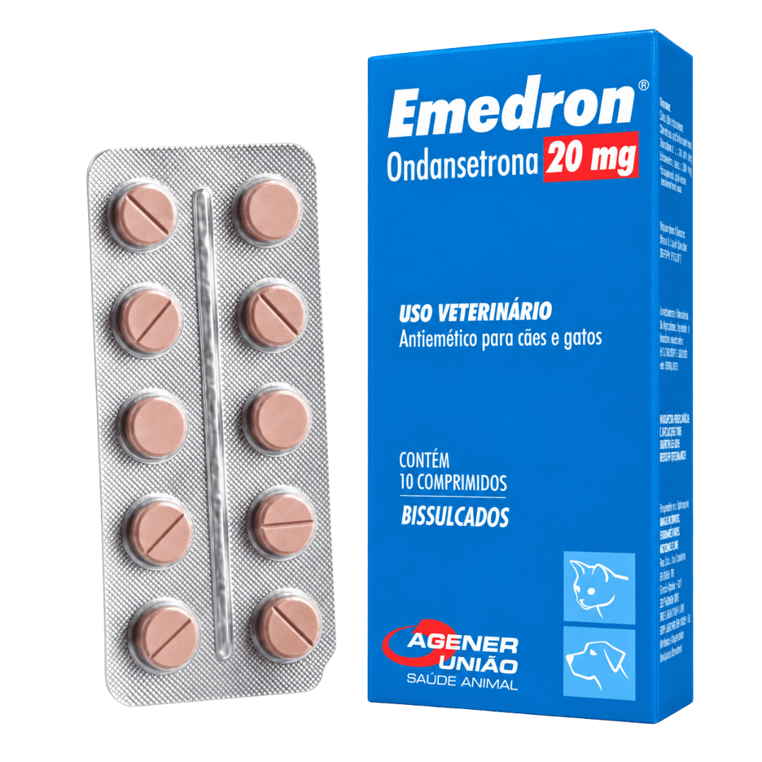 Emedron 20mg 10 Comp Antiemético P/ Cães-Gatos  Agener União