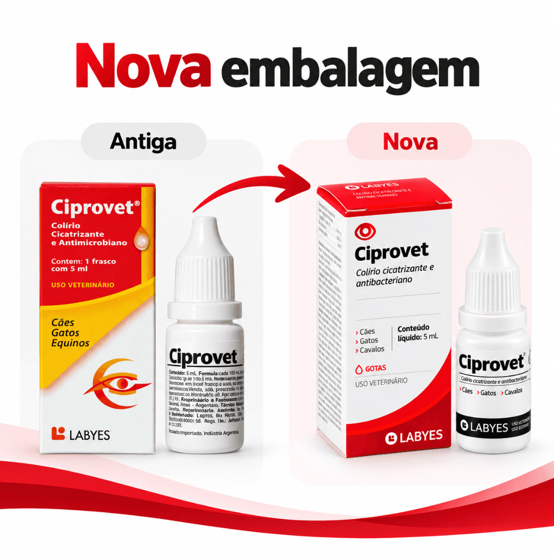 Colírio Antimicrobiano P/ Cães-Gatos Ciprovet 5ml - Labyes