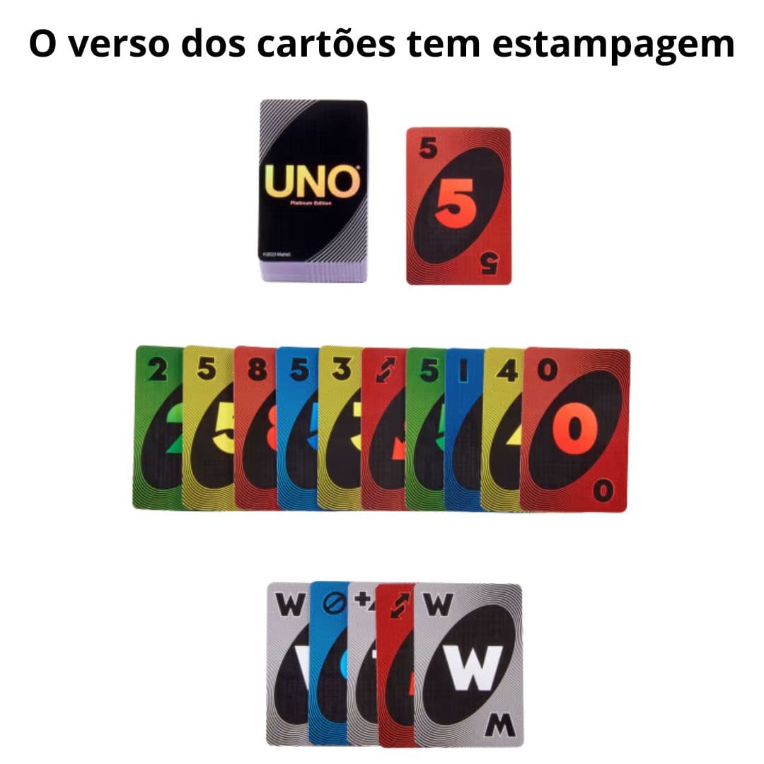 Uno Platinum Edition Card Game 112 Cartas - Mattel Oficial
