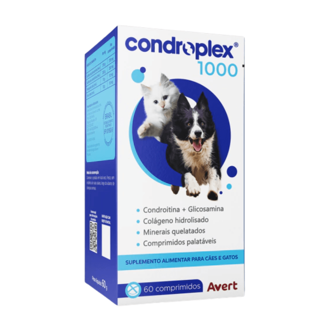 Suplemento P/ Cães Condroplex 1000mg C/ 60 Comprimidos Avert