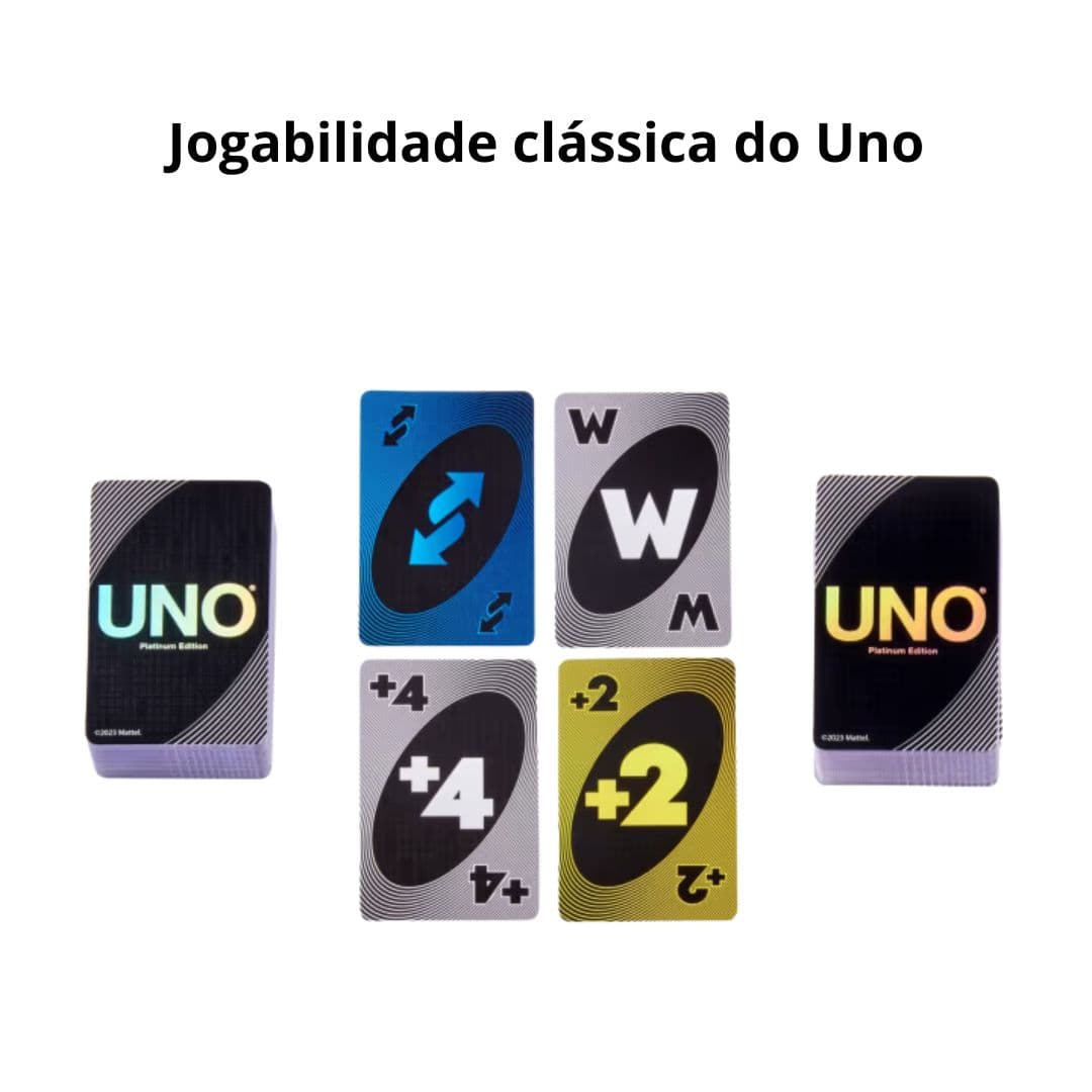 Uno Platinum Edition Card Game 112 Cartas - Mattel Oficial