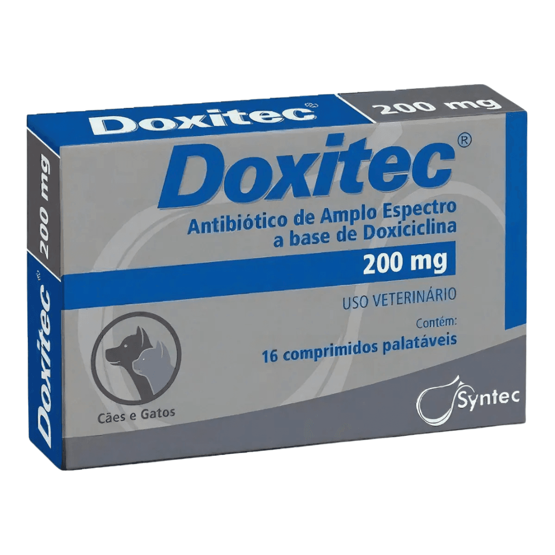 Doxitec 200mg Com 16 Comprimidos Para Cães e Gatos - Syntec