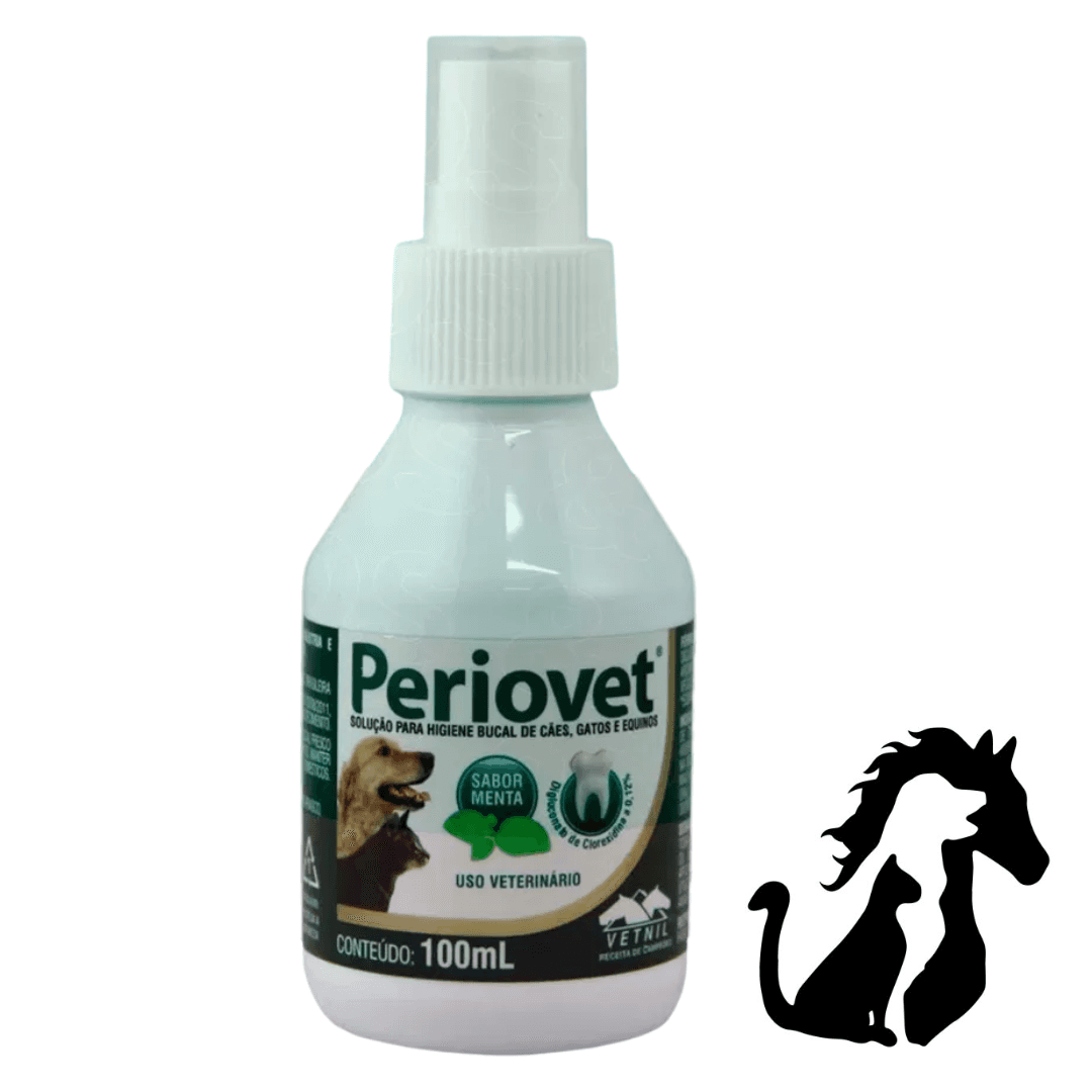 Solução Higiene Bucal Cães-Gatos Periovet Spray 100ml Vetnil