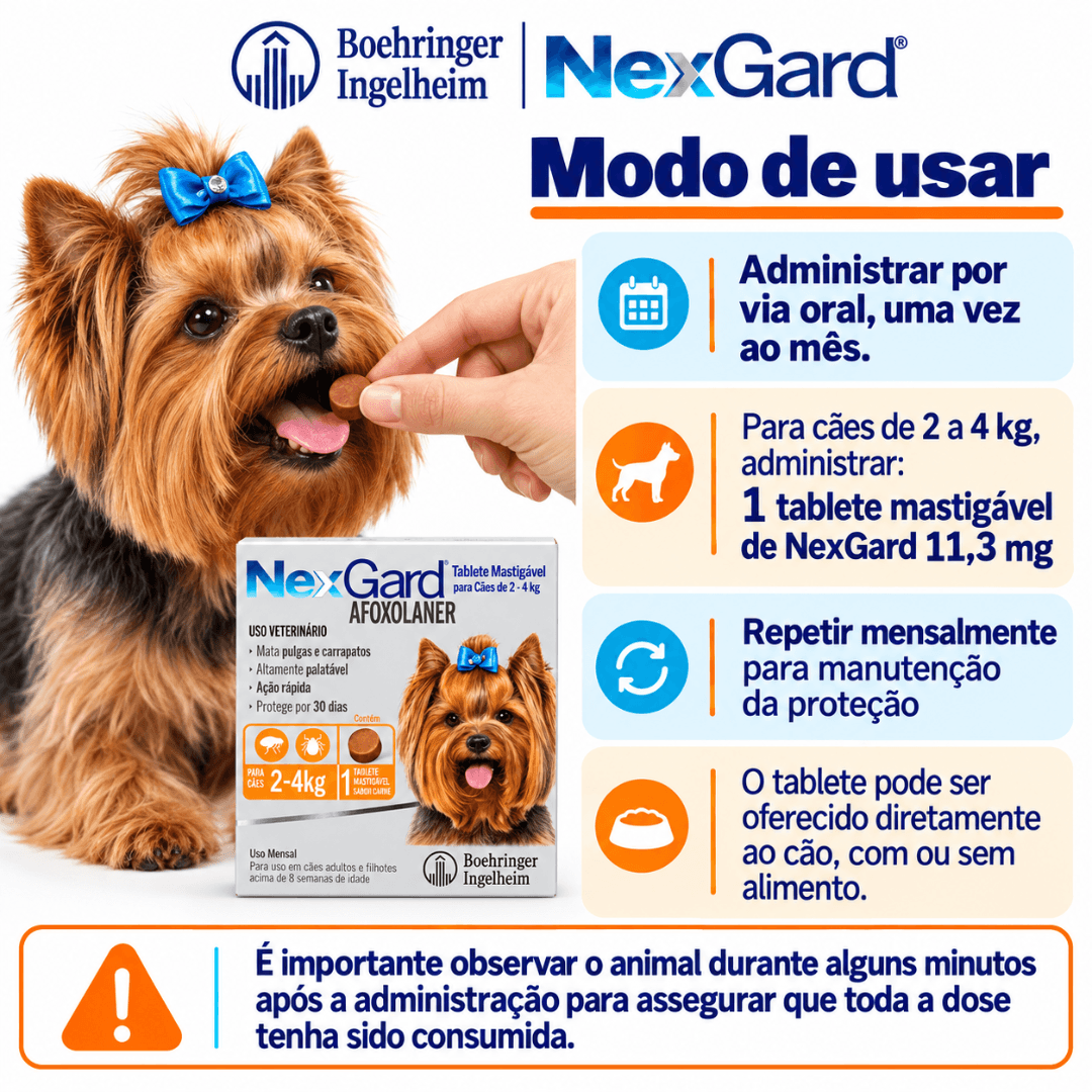 Antipulgas P/ Cães Nexgard 2kg-4kg C/ 1 Tablete - Boehringer