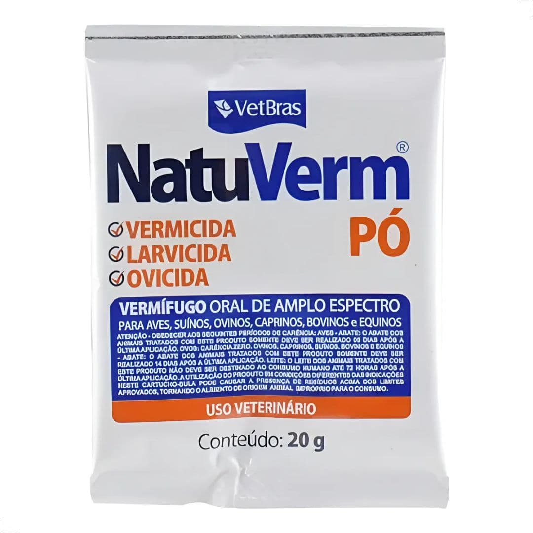 Vermífugo Oral Amplo Especto NatuVerm Pó 20g - Vetbras