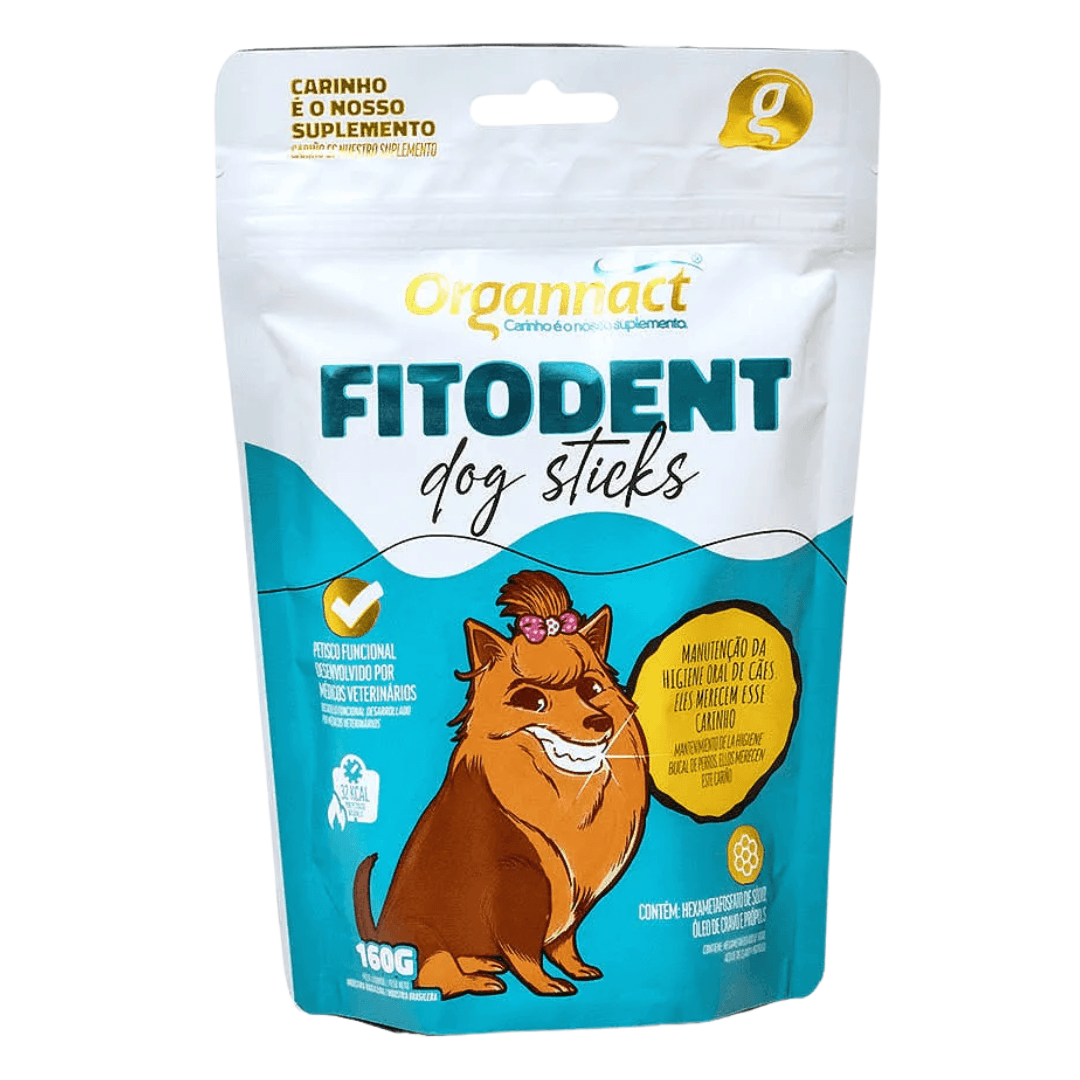 Petisco Fitodent DOG Sticks P/ Cães 160g - Organnact