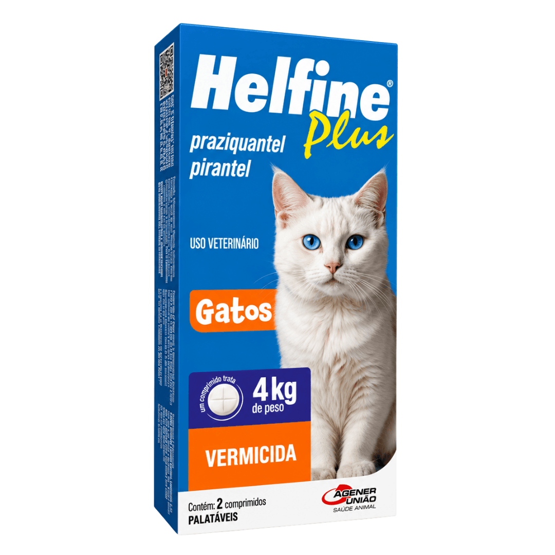 Vermífugo P/ Gatos Helfine Plus Até 4kg 2 Comp Agener União