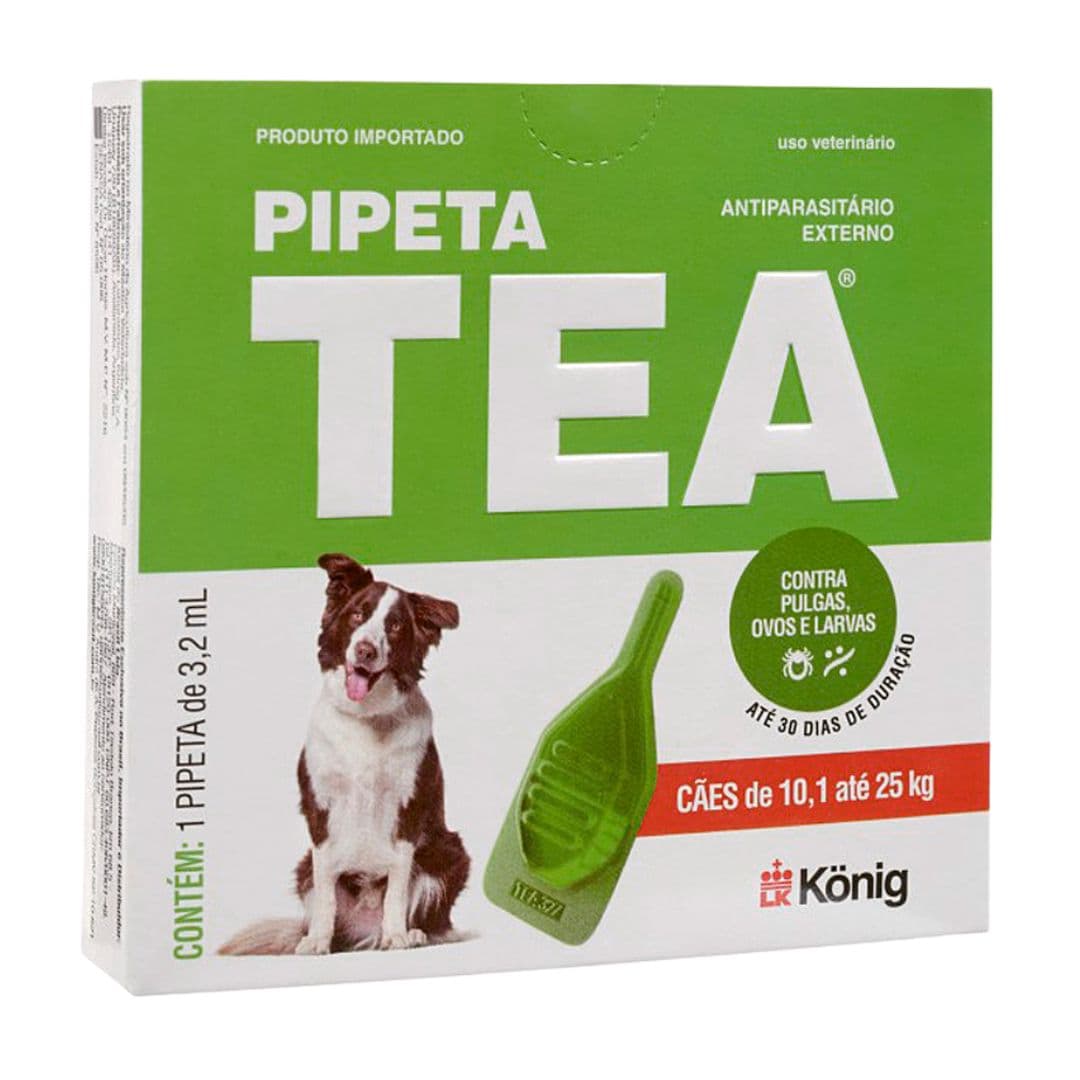 Pipeta Antipulgas Tea 3,2ml Para Cães 10,1kg Até 25kg Konig