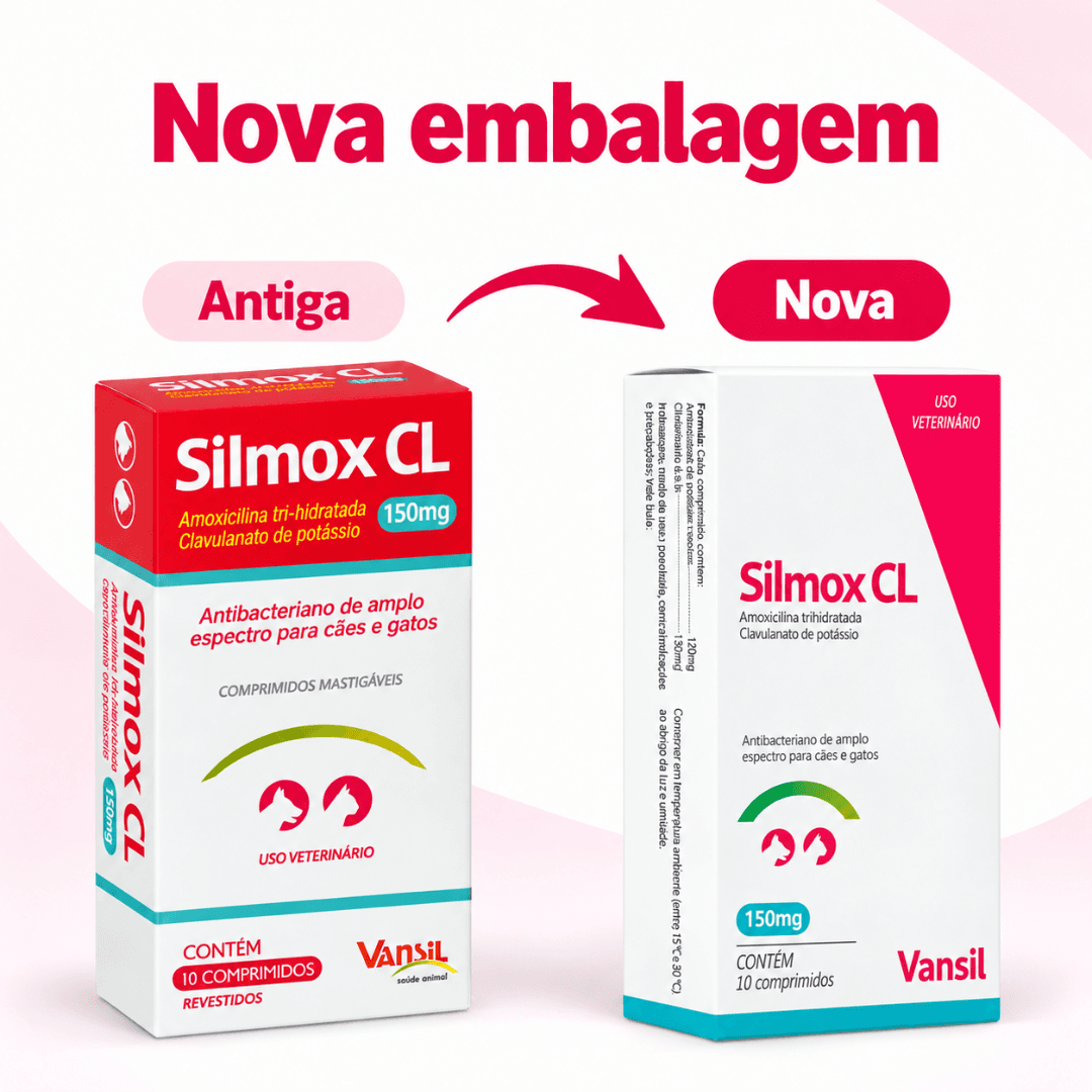 Silmox CL 150mg C/ 10 Comp Antibacteriano Cães-Gatos Vansil