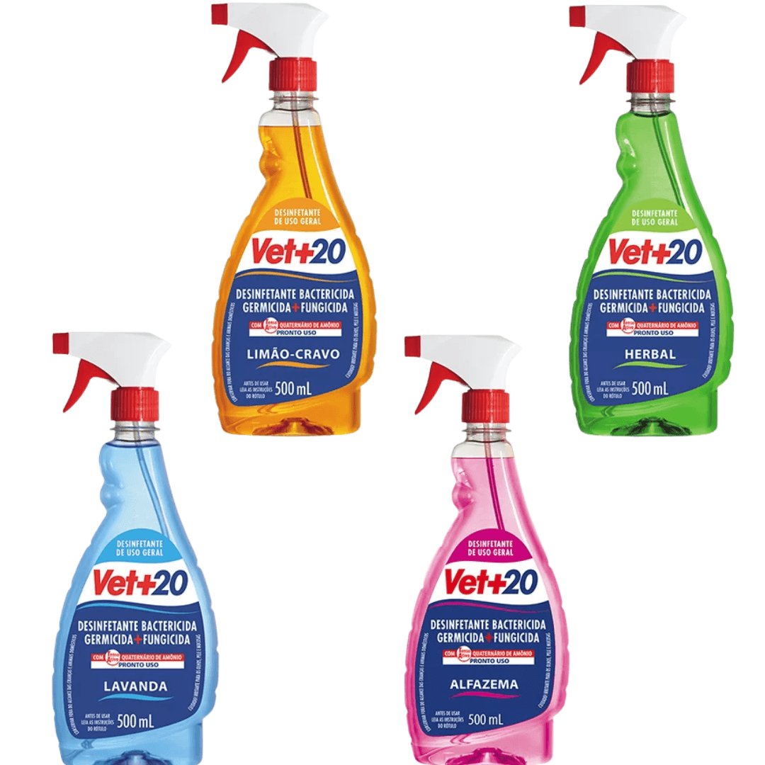 Desinfetante Bactericida Pronto Uso Vet+ 20 500ml Spray