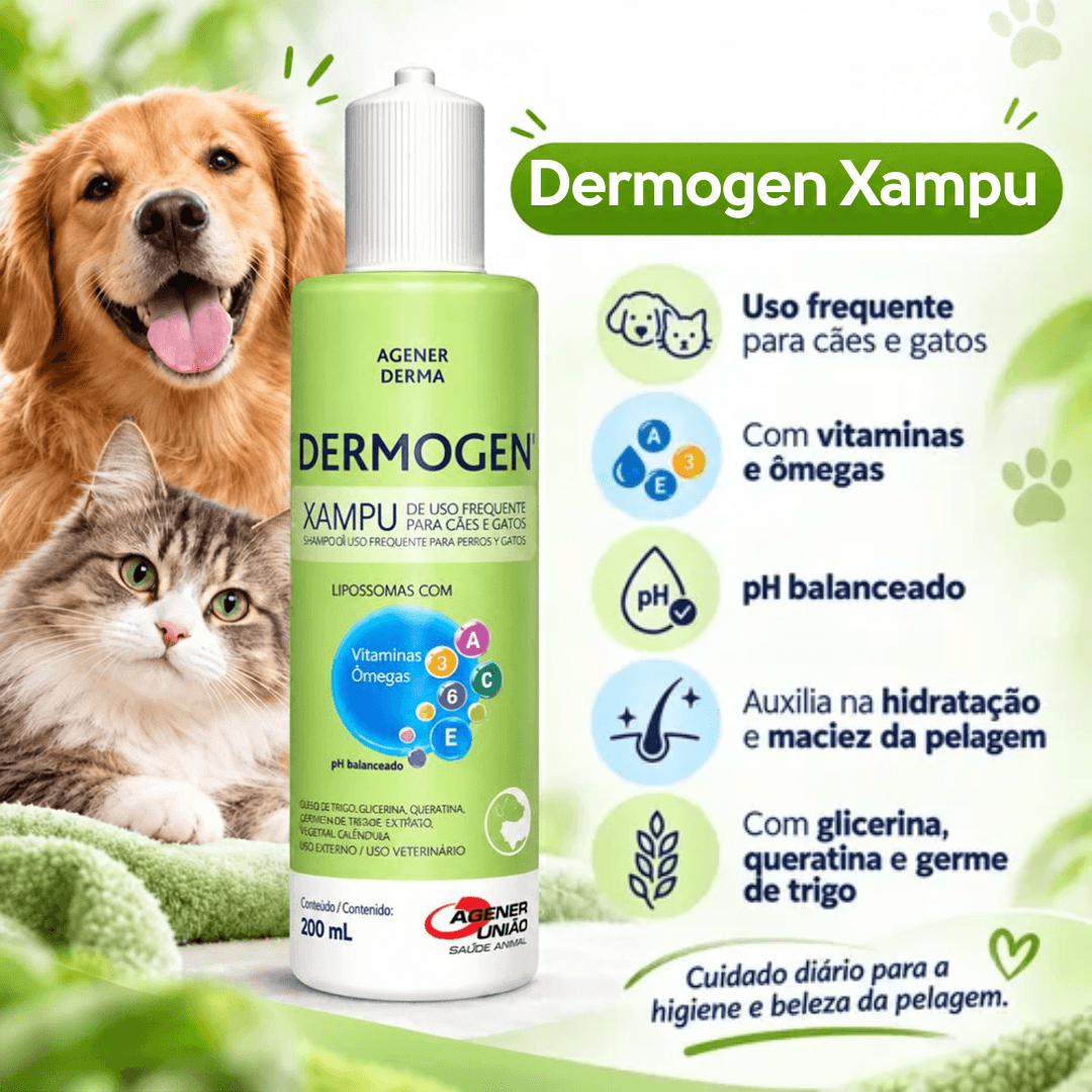 Shampoo Dermogen 200ml Agener Derma Cães-Gatos Agener União