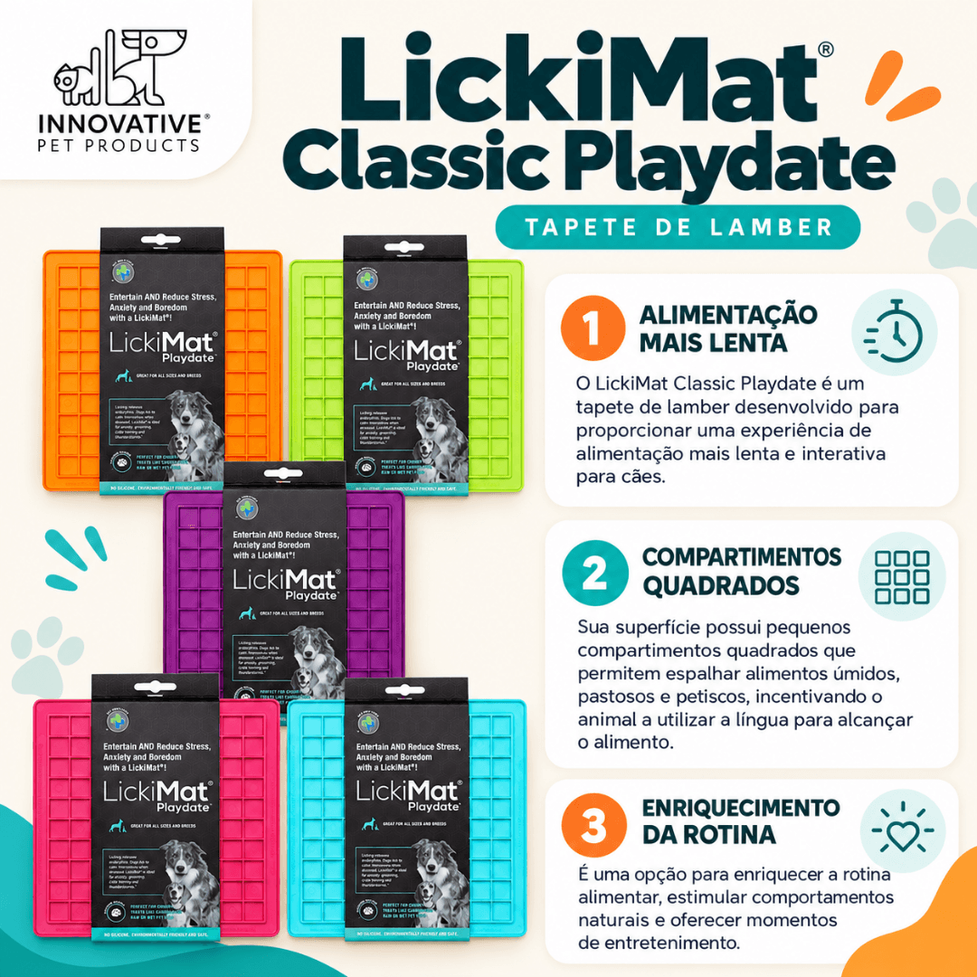 Tapete De Lamper Lickimat Classic Playdate Para Cães