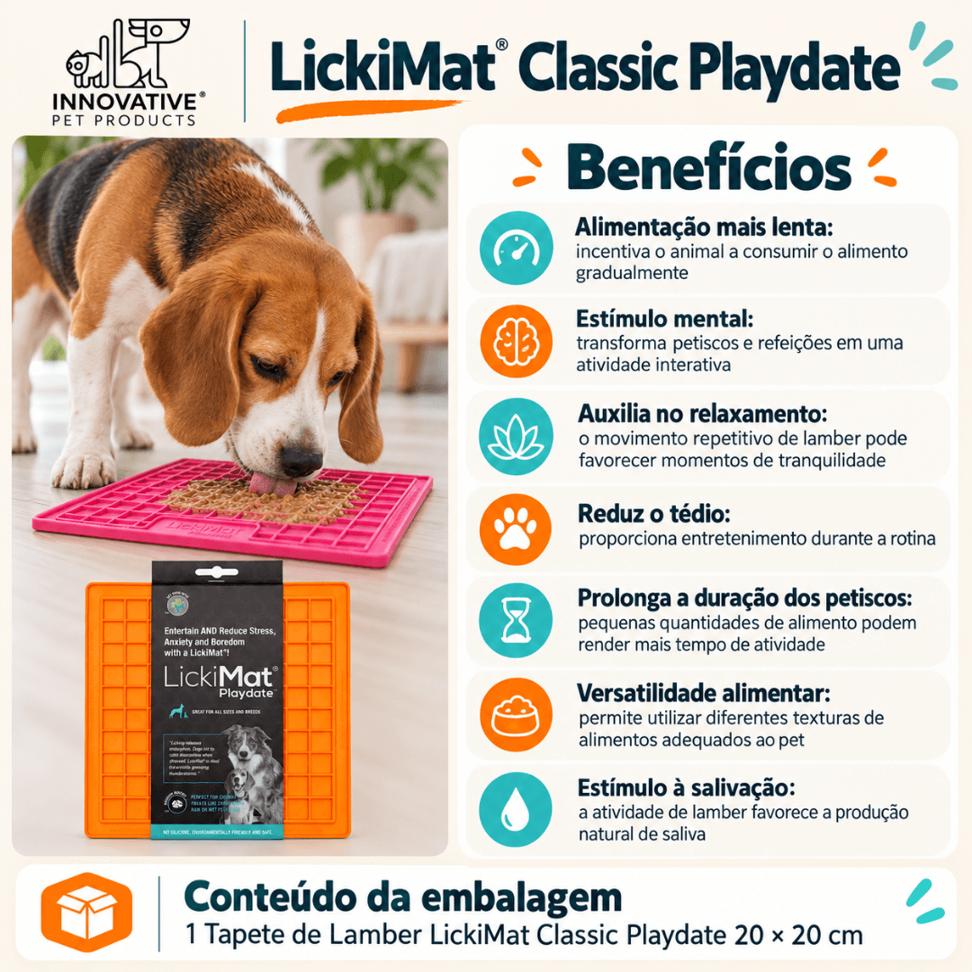 Tapete De Lamper Lickimat Classic Playdate Para Cães
