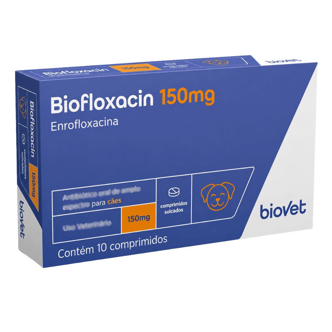 Biofloxacin 150mg 10 Comp Antibiótico P/ Cães-Gatos - Biovet