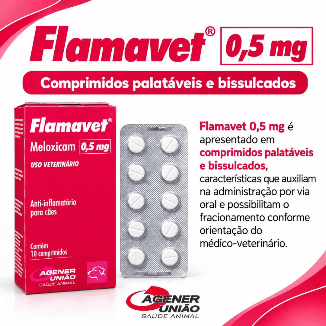 Flamavet 0,5mg Com 10 Comprimidos Para Cães - Agener União