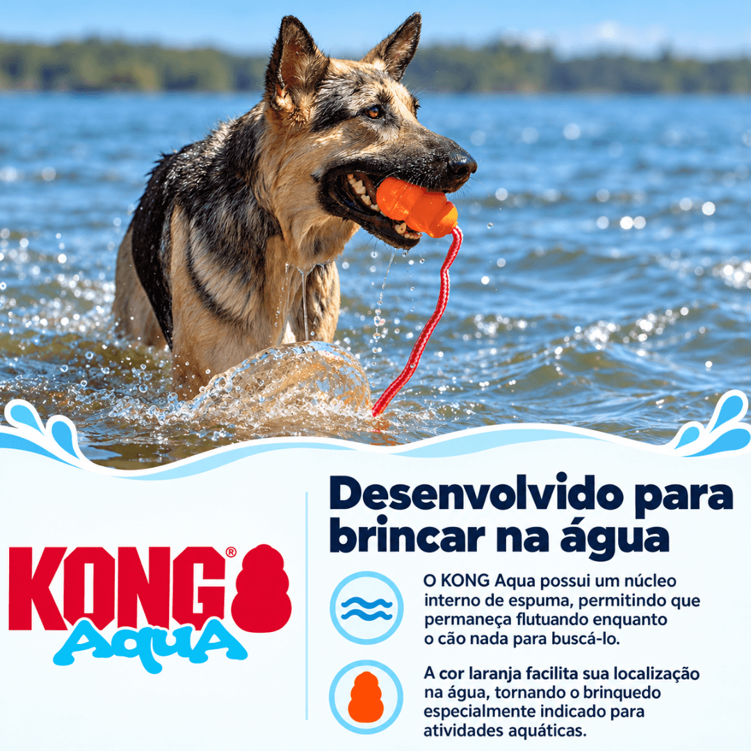 Brinquedo Para Cães Flutuante Kong Aqua Medium C/ Corda CK2