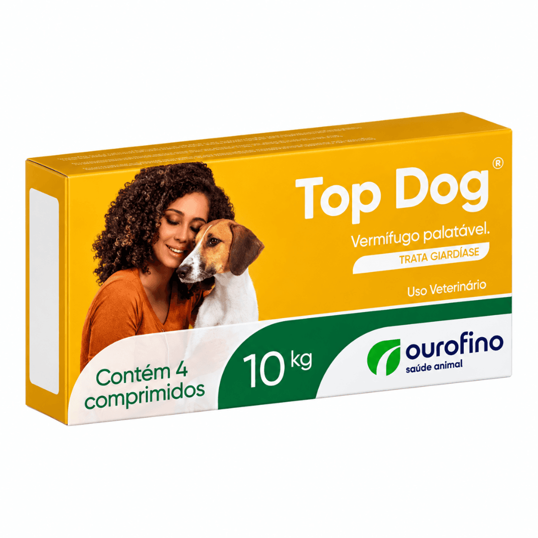 Vermífugo Para Cães Top Dog 10kg Com 4 Comp - Ourofino