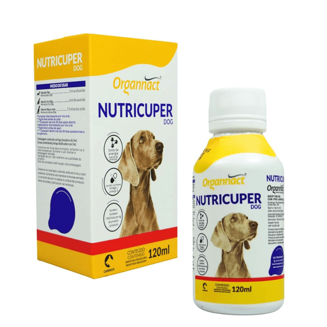 Nutricuper Dog Organnact Suplemento Cães Hipercalórico 120ml