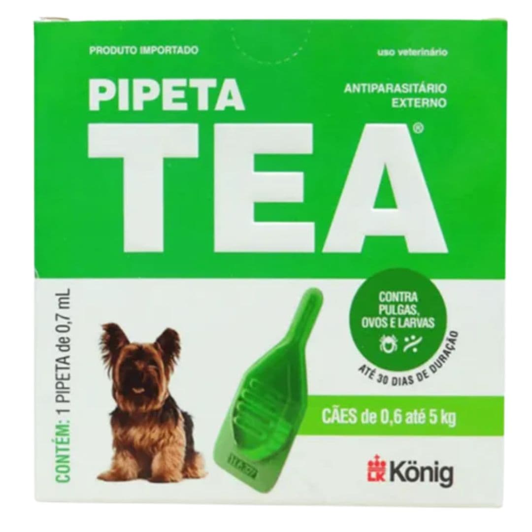 Pipeta Antipulgas Tea 0,7ml Para Cães 0,6kg Até 5kg Konig