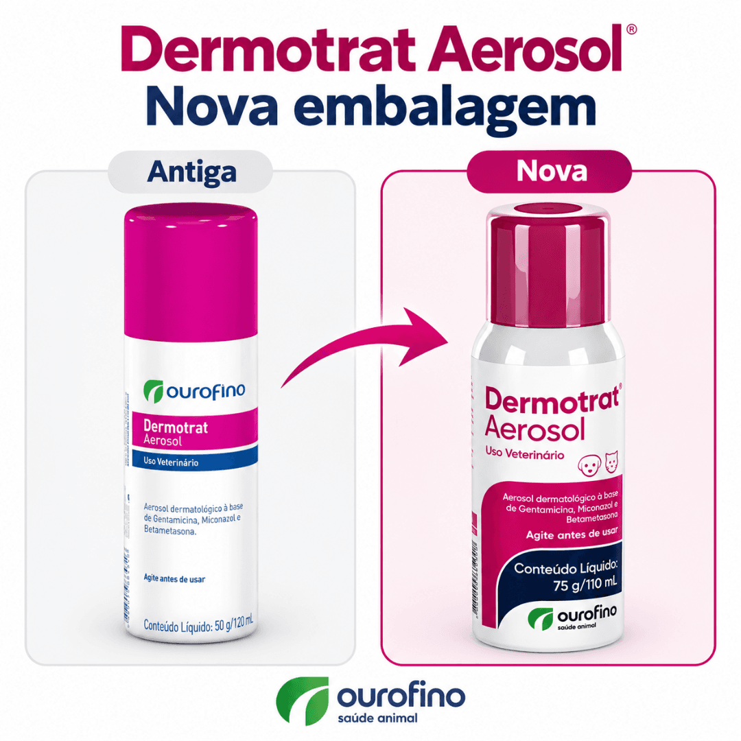 Aerosol Dermatológico CãesGatos Dermotrat 75g-110ml Ourofino