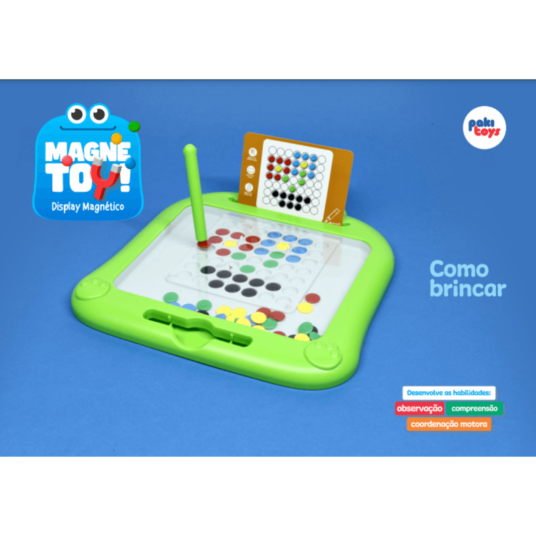 Jogo Magnetoy Display Magnético Colorido 82 Peças - PakiToys