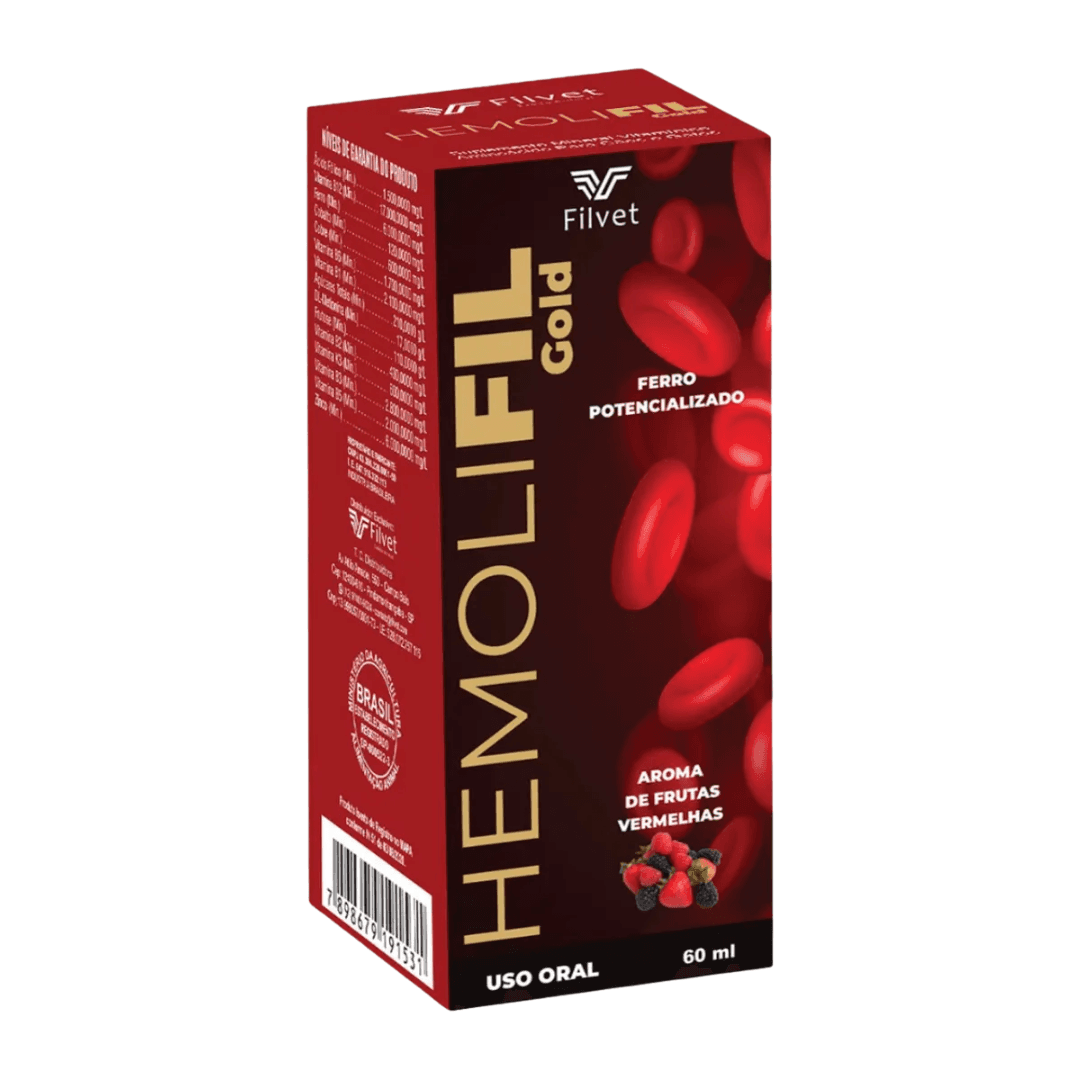 Suplemento Hemolifil Gold Ferro Cães-Gatos 60ml - Filvet