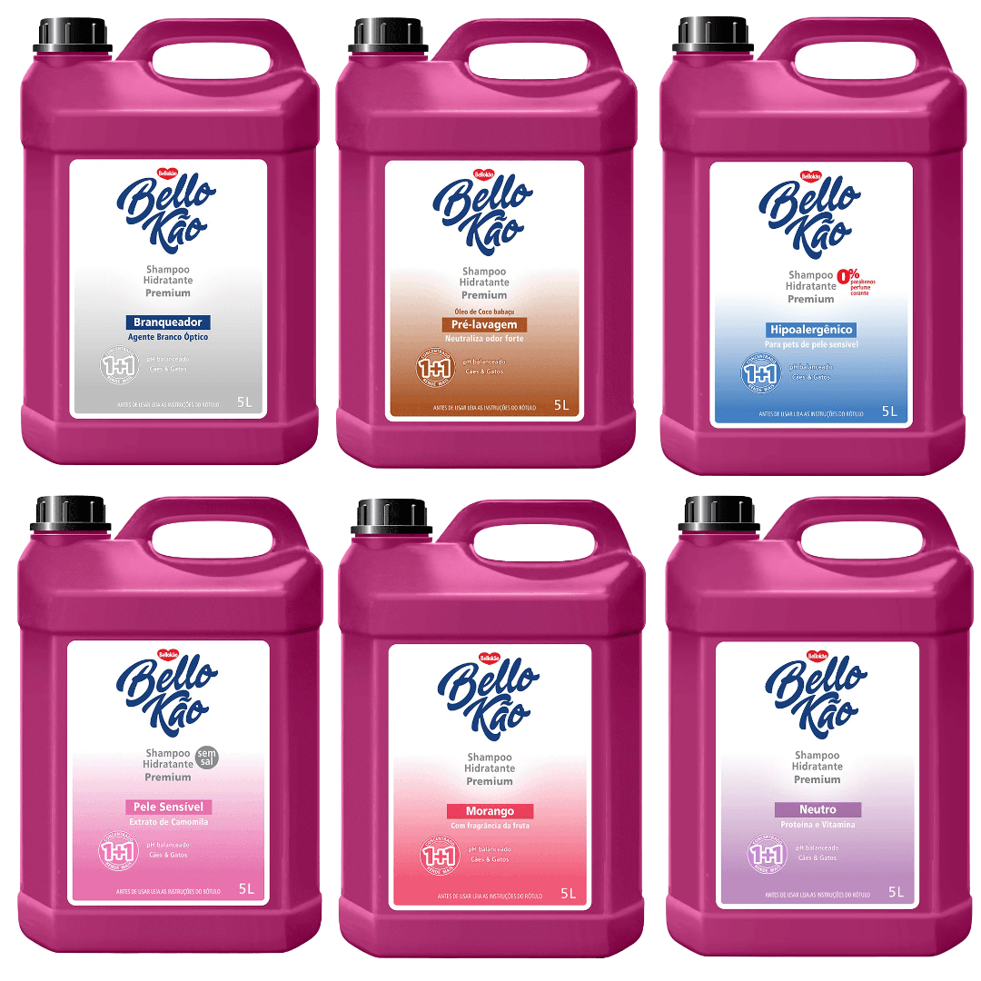Shampoo Hidratante Premium Concentrado CãesGatos Bellokão 5L
