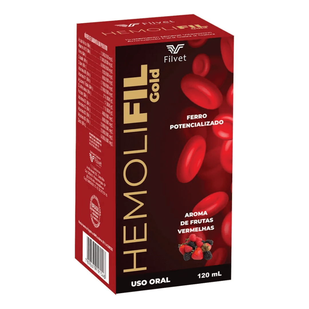 Suplemento Hemolifil Gold Ferro Cães-Gatos 120ml - Filvet