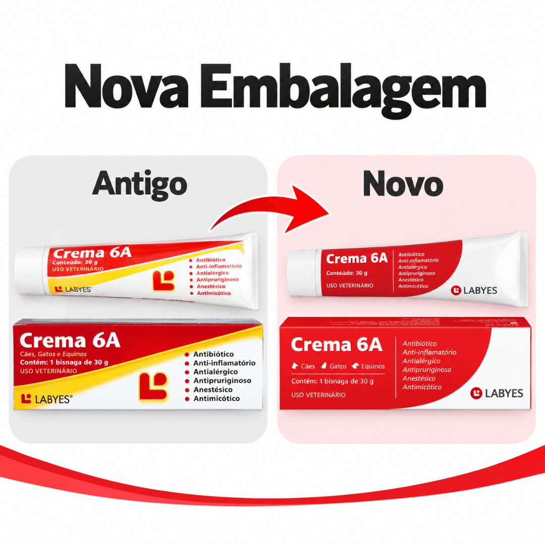 Pomada 6 Em 1 P/ Cães-Gatos-Equinos Crema 6A 30g - Labyes