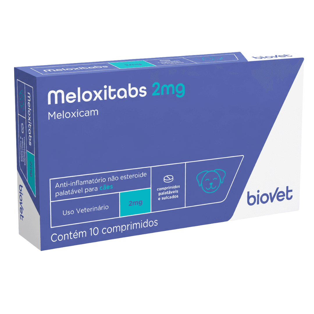 Meloxitabs 2mg C/ 10 Comp Anti-Inflamatório P/ Cães - Biovet