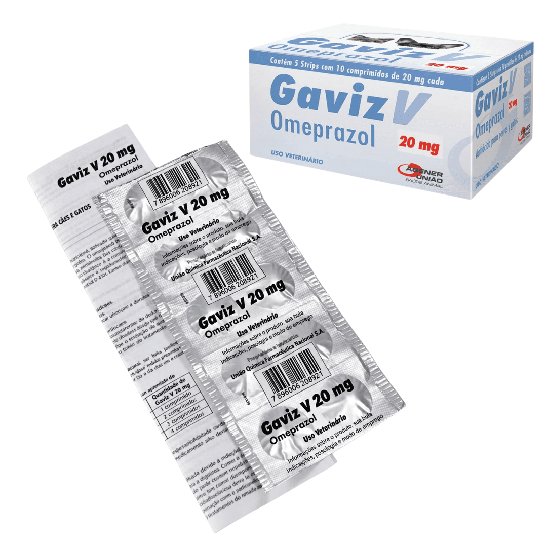 GavizV 20mg Blister 10 Comp Omeprazol CãesGatos Agener União