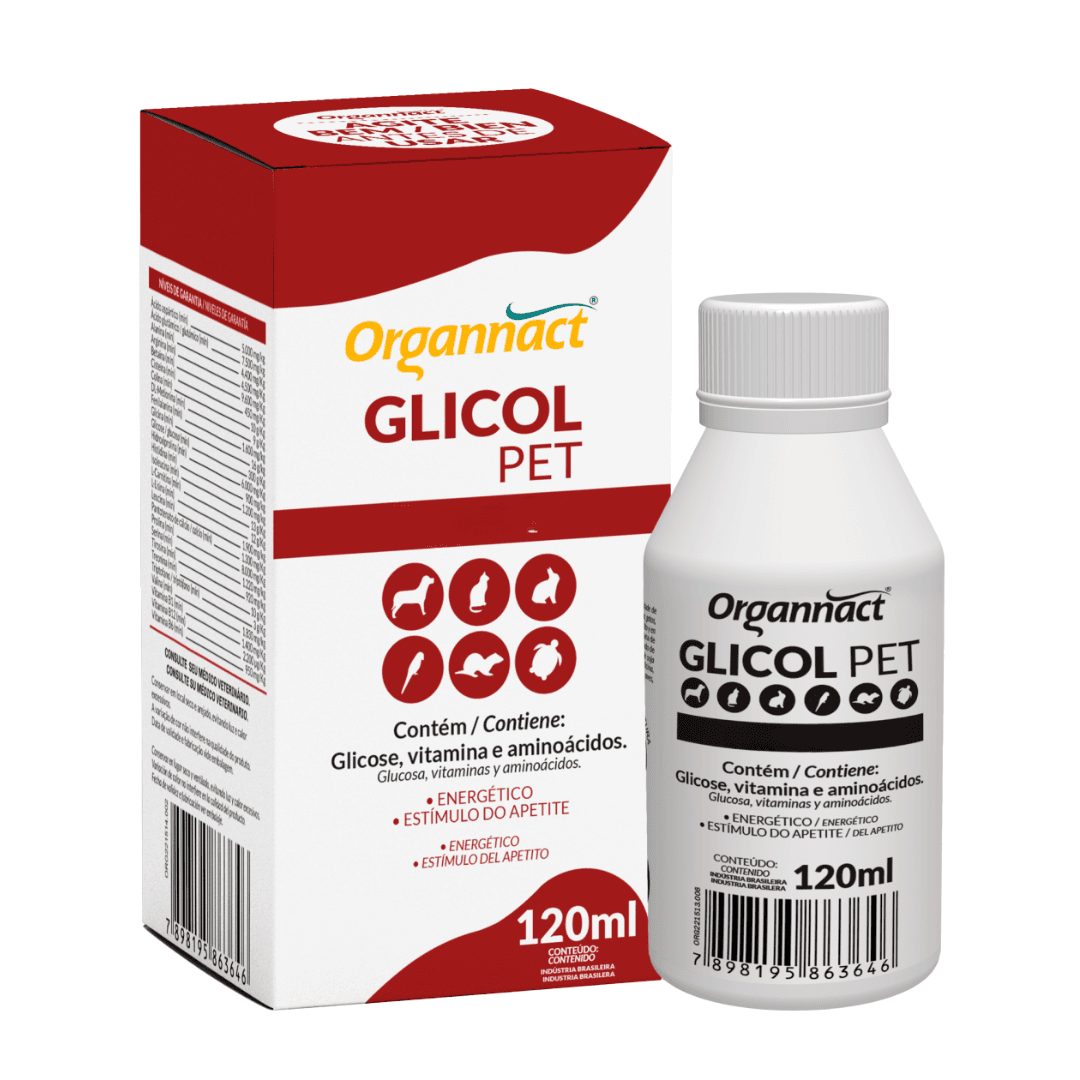 Suplemento Vitamínico Glicol Pet 120ml C/ Seringa P/ Animais