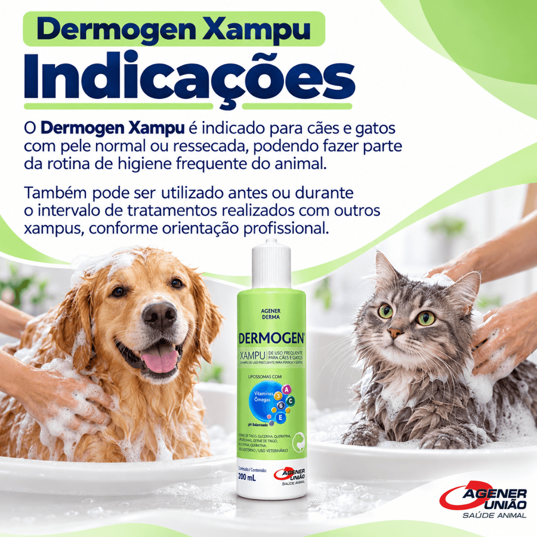 Shampoo Dermogen 200ml Agener Derma Cães-Gatos Agener União