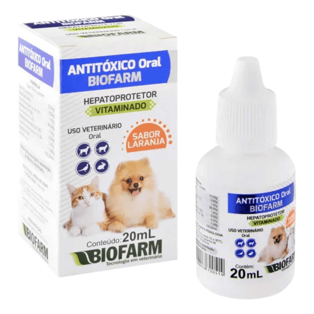 Antitóxico Ora Vitaminado 20ml Cães e Gatos - Biofarm