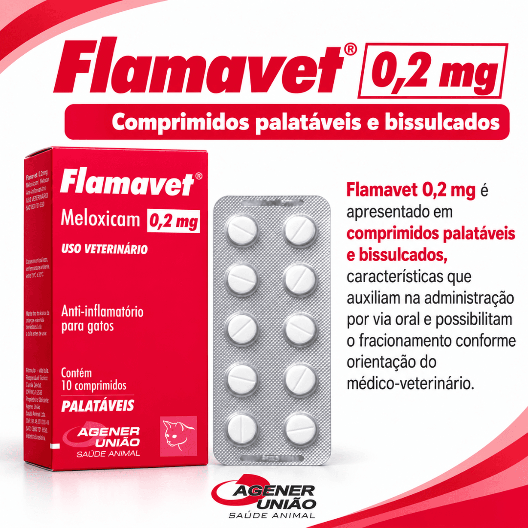 Flamavet 0,2mg Com 10 Comprimidos Para Gatos - Agener União