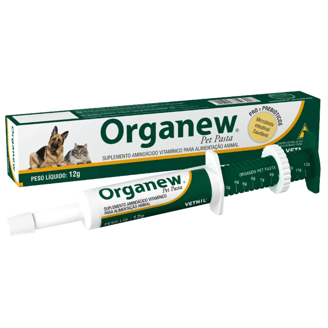 Suplemento Cães-Gatos Organew Pet Pasta 12g Pro-Prebiótico