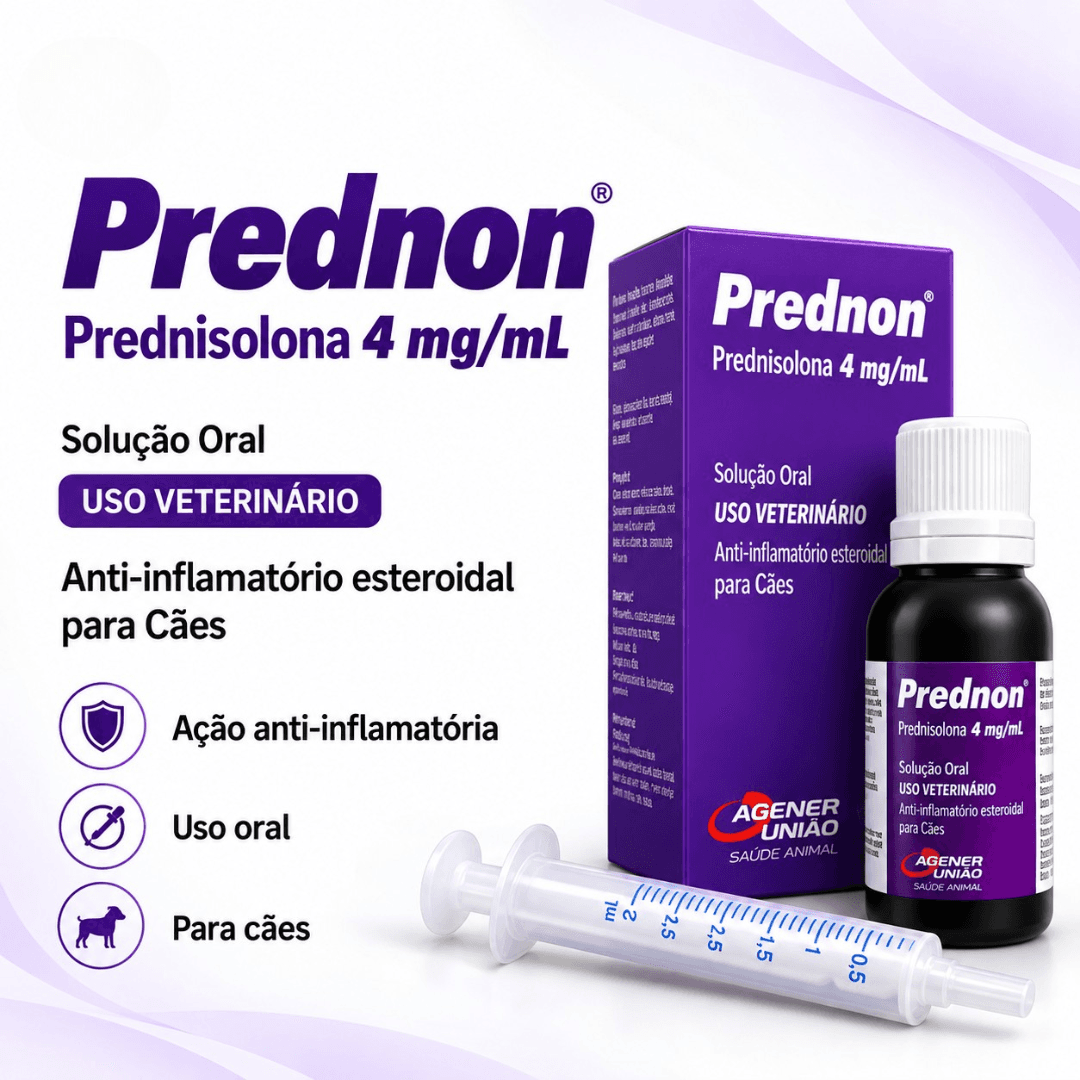 Prednon 4mg Solução Oral 30ml Para Cães - Agener União