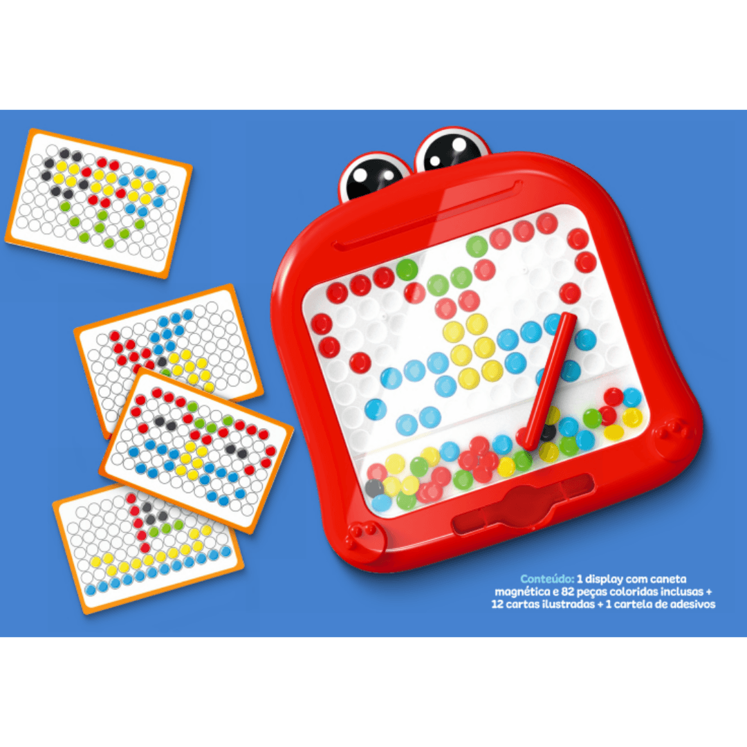 Jogo Magnetoy Display Magnético Colorido 82 Peças - PakiToys